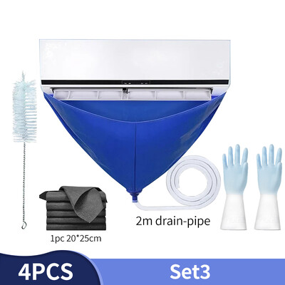 1/3/4tk Konditsioneeri puhastuskoti komplekt Veekindel seinale paigaldatav jagatud õhukonditsioneeri puhastuskate koos äravoolupuhastusvahenditega