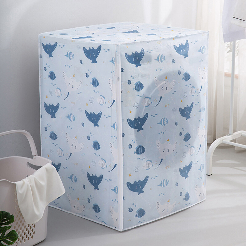 Bungu veļas mazgājamās mašīnas putekļu pārsegs jauks multfilmu drukas caurspīdīgs ūdensnecaurlaidīgs vāks sadzīves putekļu audums veļas mašīnai jauns