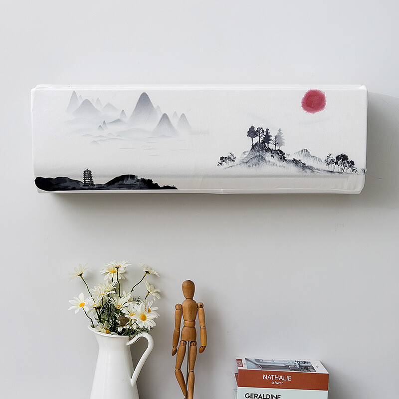 Novi kineski stil, viseća navlaka za klima uređaj, zaštitnik za klima uređaj sa svježim uzorkom, zidna navlaka za klimatizaciju