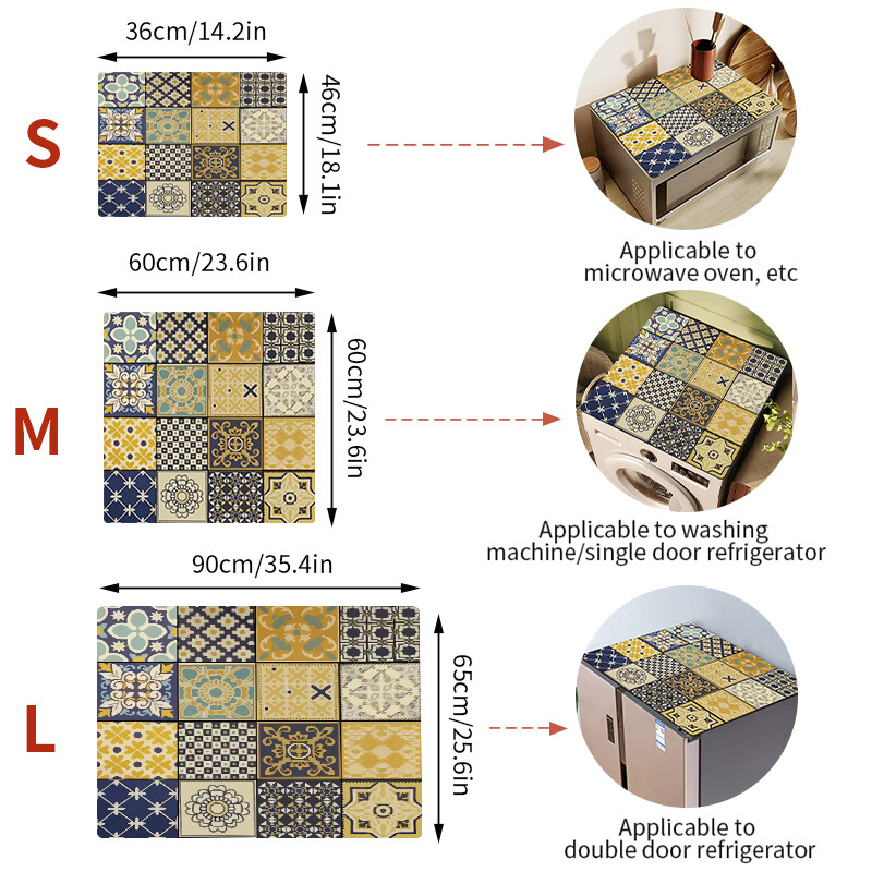 Καλύμματα ρετρό πλυντηρίου ντουλάπι ψυγείου Ψυγείο Πάνω προστατευτικό σκόνης Καφετιέρα Αποστράγγιση Μαξιλαράκι εισόδου πόρτας Χαλί μπάνιου