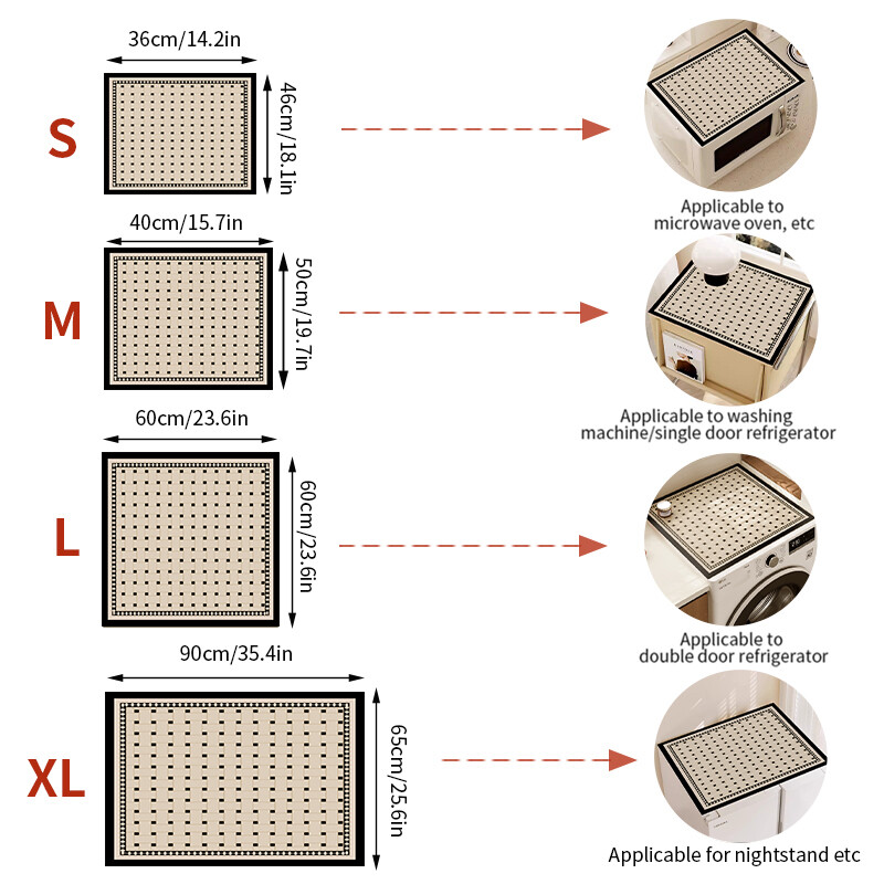 Prinditud pesumasina kaaned mikrolaineahi külmik ülemine kaitsekate kohvimasina äravoolupadi köögikruus plats