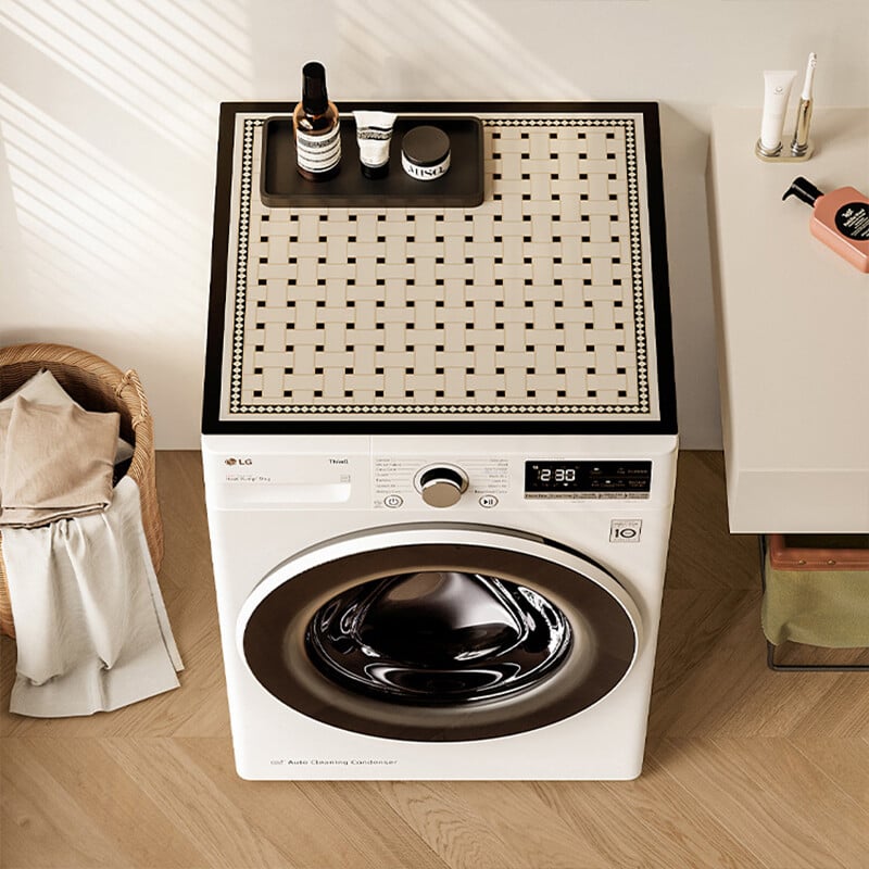 Prinditud pesumasina kaaned mikrolaineahi külmik ülemine kaitsekate kohvimasina äravoolupadi köögikruus plats