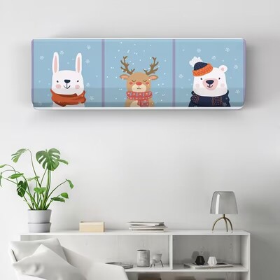 Κρεμαστό κάλυμμα κλιματιστικού Cartoon Fresh Patternair Conditioning Protector Επιτοίχιο Κάλυμμα κλιματισμού Nordic Decor