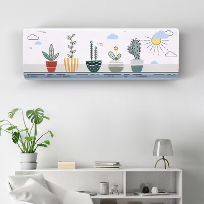 Κρεμαστό κάλυμμα κλιματιστικού Cartoon Fresh Patternair Conditioning Protector Επιτοίχιο Κάλυμμα κλιματισμού Nordic Decor