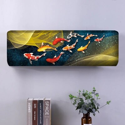 Uus õhukonditsioneeri kate tolmulapp täiskomplektiga kodukaunistus seinale paigaldatava õhukonditsioneeri seina tolmukaitse jaoks