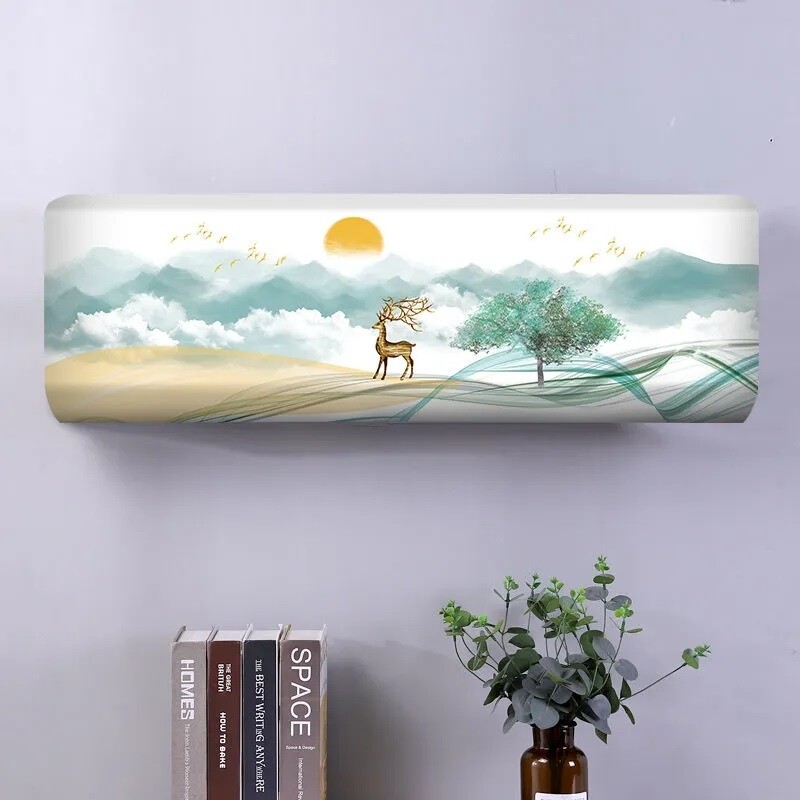 Uus õhukonditsioneeri kate tolmulapp täiskomplektiga kodukaunistus seinale paigaldatava õhukonditsioneeri seina tolmukaitse jaoks