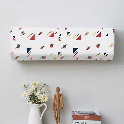 Mitmevärvilise kolmnurga geomeetriaga prinditud tolmukatted kliimaseadme kate siseruumides majapidamises rippuva kliimaseadme kaitseümbris