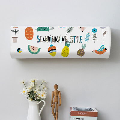 Mitmevärvilise kolmnurga geomeetriaga prinditud tolmukatted kliimaseadme kate siseruumides majapidamises rippuva kliimaseadme kaitseümbris