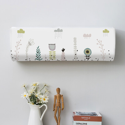 Mitmevärvilise kolmnurga geomeetriaga prinditud tolmukatted kliimaseadme kate siseruumides majapidamises rippuva kliimaseadme kaitseümbris