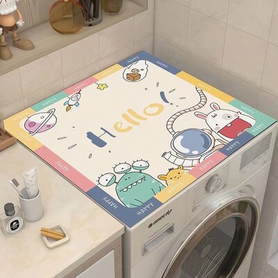 Karikatūras bungu veļas mazgājamās mašīnas paklājiņš sauļošanās līdzeklis diatomu dubļu ledusskapis putekļu pārsegs audums dvielis ūdensizturīgs naktsgaldiņa paklājiņš