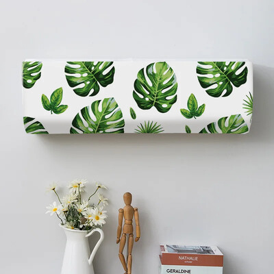 Summer Green Leaves Spausdinti Viskas įskaičiuota Apsauginiai nuo dulkių Oro kondicionieriaus dangtelis Lengvai valomas dangtelis Oro kondicionieriaus apsauginis dėklas