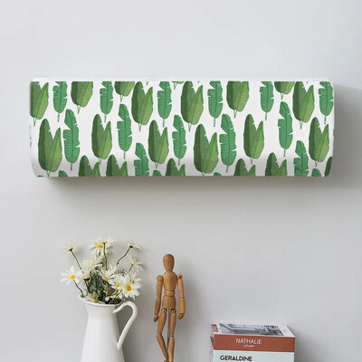 Summer Green Leaves Spausdinti Viskas įskaičiuota Apsauginiai nuo dulkių Oro kondicionieriaus dangtelis Lengvai valomas dangtelis Oro kondicionieriaus apsauginis dėklas