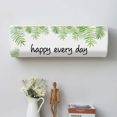 Summer Green Leaves Spausdinti Viskas įskaičiuota Apsauginiai nuo dulkių Oro kondicionieriaus dangtelis Lengvai valomas dangtelis Oro kondicionieriaus apsauginis dėklas