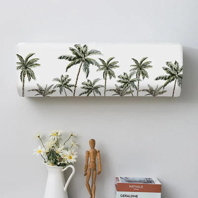 Summer Green Leaves Spausdinti Viskas įskaičiuota Apsauginiai nuo dulkių Oro kondicionieriaus dangtelis Lengvai valomas dangtelis Oro kondicionieriaus apsauginis dėklas