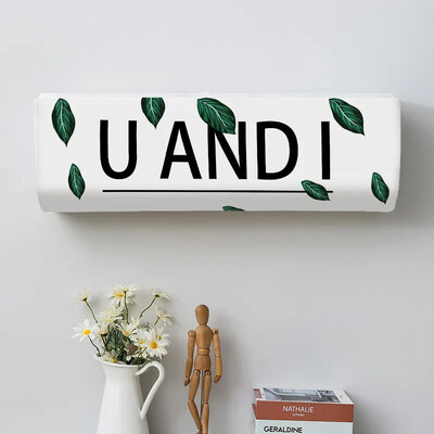 Summer Green Leaves Spausdinti Viskas įskaičiuota Apsauginiai nuo dulkių Oro kondicionieriaus dangtelis Lengvai valomas dangtelis Oro kondicionieriaus apsauginis dėklas