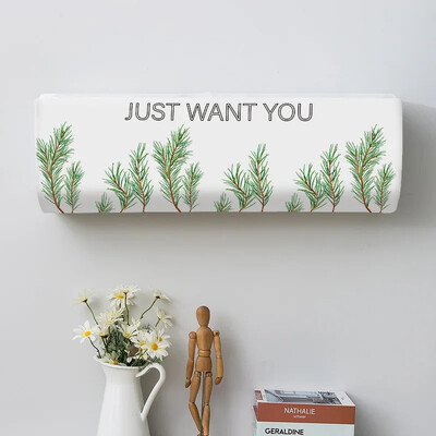 Summer Green Leaves Spausdinti Viskas įskaičiuota Apsauginiai nuo dulkių Oro kondicionieriaus dangtelis Lengvai valomas dangtelis Oro kondicionieriaus apsauginis dėklas