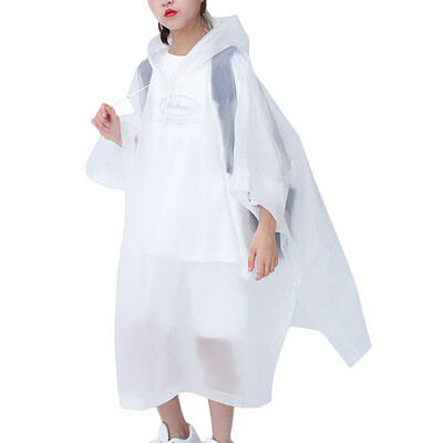 Αδιάβροχα για εξωτερικούς χώρους Αδιάβροχο μονό άτομο Επαναχρησιμοποιήσιμο παλτό βροχής με κουκούλα με κορδόνι Rain Gear EVA για παιδιά 6-12 ετών Unisex