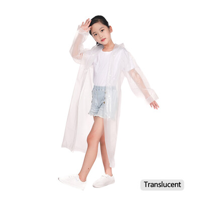 Moodne EVA laste täiskasvanute vihmamantel, lastele täiskasvanutele mõeldud paksendatud veekindel vihmamantel tüdrukule poisile õues matkamiseks reisimiseks korduvkasutatav vihmajope