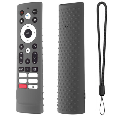 Kaugjuhtimispuldi ümbris libisemisvastane kaitseümbris Põrutuskindel teleri kaugjuhtimispuldi kate koos eemaldatava kaelapaelaga Hisense Voice Remote ERF3V90H jaoks