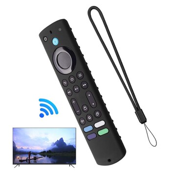 За 2023 Amazon Fire TV Stick 4k Max Дистанционно управление Силиконов удароустойчив резервен калъф Удароустойчива обвивка с ремък