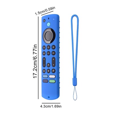 2023. aasta Amazon Fire TV Stick 4k Max kaugjuhtimispuldi silikoonist põrutuskindel asendusümbrise jaoks põrutuskindel kest koos kaelapaelaga