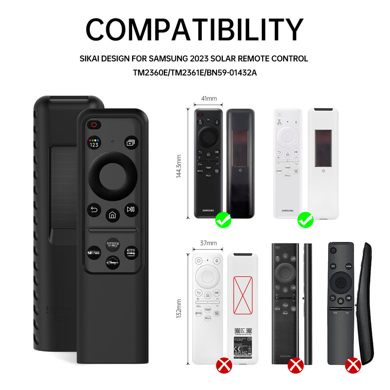 Husă din silicon pentru telecomandă pentru Samsung 2023 TM2360E BN59-01432A TM2361E BN59-01439A Carcasă pentru telecomandă OLED Smart TV cu șnur