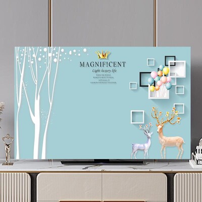 Jauns televizora pārsega televizora putekļu vāka audums 32–75 collu valūtā, modes un moderna stila mājsaimniecības piekarināms LCD televizora vāks