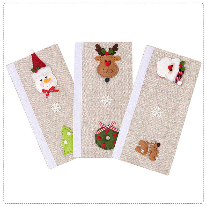 Šaldytuvo durų rankenos dangtelis Kalėdų buitiniam šaldytuvo durų rankenos dėklui su Kalėdų Seneliu Sniego seneliu šiaurės elnių antikorozine