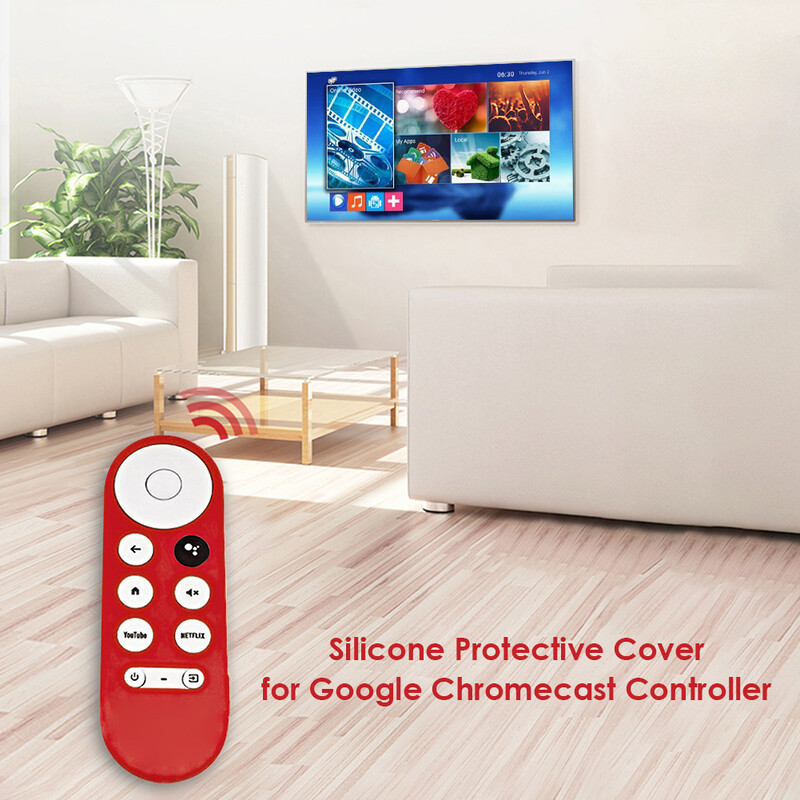 Silikoonümbris Chromecasti jaoks Google TV 2020 Voice Remote põrutuskindel kaitsekate 2020 Chromecast Voice Remote jaoks