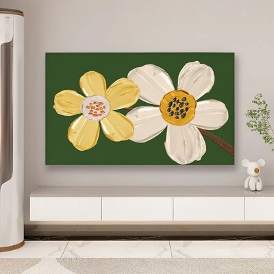 TV ekrano dangtelis LCD apsauga nuo dulkių dangtelis buitinis pakabinamas televizoriaus dangtelis poliesteris elastinis audinys prancūziško kremo vėjo televizoriaus dangtelis