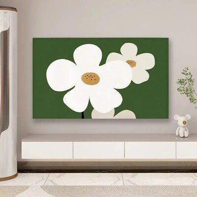 TV ekrano dangtelis LCD apsauga nuo dulkių dangtelis buitinis pakabinamas televizoriaus dangtelis poliesteris elastinis audinys prancūziško kremo vėjo televizoriaus dangtelis