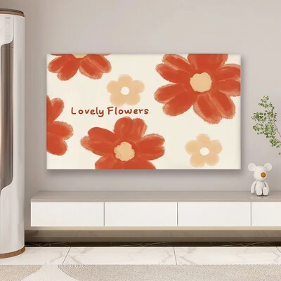 TV ekrano dangtelis LCD apsauga nuo dulkių dangtelis buitinis pakabinamas televizoriaus dangtelis poliesteris elastinis audinys prancūziško kremo vėjo televizoriaus dangtelis