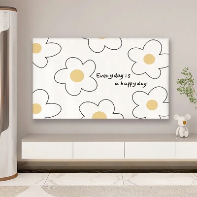 TV ekrano dangtelis LCD apsauga nuo dulkių dangtelis buitinis pakabinamas televizoriaus dangtelis poliesteris elastinis audinys prancūziško kremo vėjo televizoriaus dangtelis