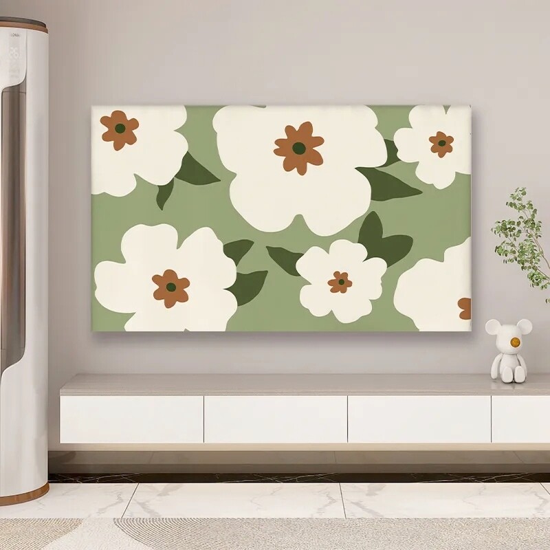 TV ekrano dangtelis LCD apsauga nuo dulkių dangtelis buitinis pakabinamas televizoriaus dangtelis poliesteris elastinis audinys prancūziško kremo vėjo televizoriaus dangtelis