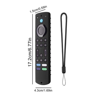 Uus Amazon Fire TV Stick 4k Max 2023 kaugjuhtimispult silikoonist põrutuskindel asendusümbris põrutuskindel ümbrispaelaga