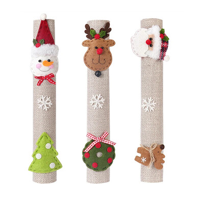 Κάλυμμα λαβής πόρτας ψυγείου κουζίνας Προστατευτικό λινό Κέντημα Κάλυμμα λαβής πόρτας σπιτιού Χριστουγεννιάτικη διακόσμηση Αξεσουάρ εργαλείων σπιτιού