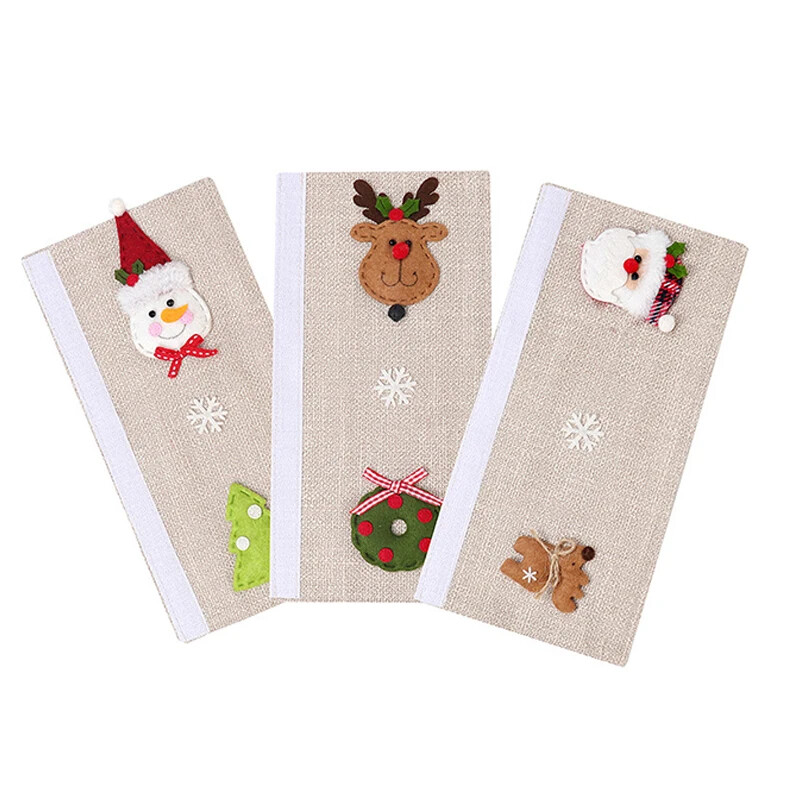 Κάλυμμα λαβής πόρτας ψυγείου κουζίνας Προστατευτικό λινό Κέντημα Κάλυμμα λαβής πόρτας σπιτιού Χριστουγεννιάτικη διακόσμηση Αξεσουάρ εργαλείων σπιτιού