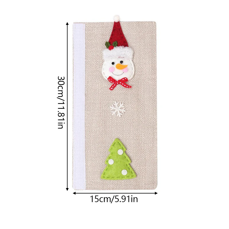 Κάλυμμα λαβής πόρτας ψυγείου κουζίνας Προστατευτικό λινό Κέντημα Κάλυμμα λαβής πόρτας σπιτιού Χριστουγεννιάτικη διακόσμηση Αξεσουάρ εργαλείων σπιτιού