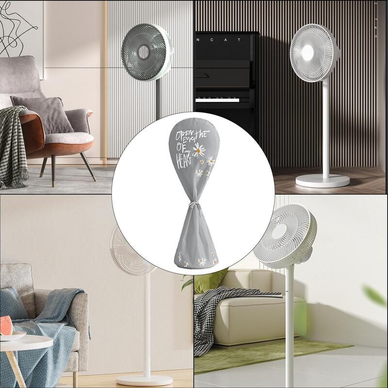 Moderns putekļu necaurlaidīgs elektriskā ventilatora pārsegs Atkārtoti lietojams statīva ventilatora aizsargpārklājs Izturīgs viss iekļauts ūdensnecaurlaidīgs grīdas ventilatora pārsegs