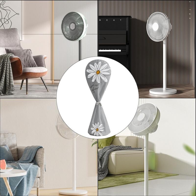 Moderns putekļu necaurlaidīgs elektriskā ventilatora pārsegs Atkārtoti lietojams statīva ventilatora aizsargpārklājs Izturīgs viss iekļauts ūdensnecaurlaidīgs grīdas ventilatora pārsegs