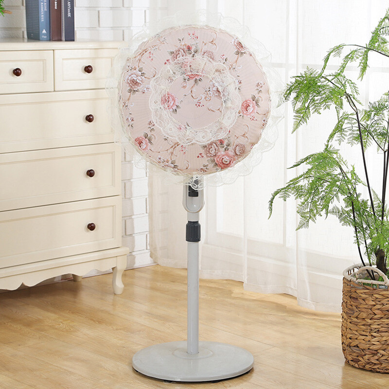 Stojeće navlake za ventilatore Čipkasti cvjetni ukrasni ventilator Poklopac za prašinu Kućni univerzalni okrugli podni ventilator Zaštitna torbica protiv prignječenja prstiju