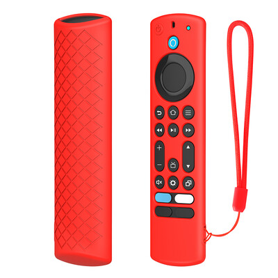 Silikoonist kaugjuhtimispuldi ümbris koos paelaga kaitsva naha varruka põrutuskindla valgustusega Fire TV Alexa Voice kaugjuhtimiskattega