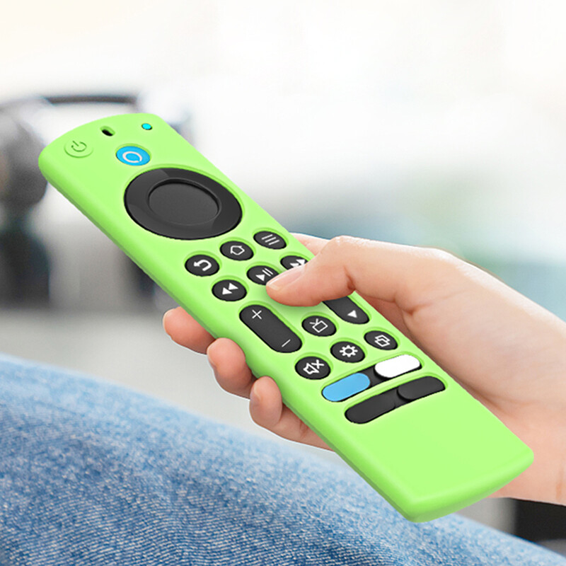 Silikoonist kaugjuhtimispuldi ümbris koos paelaga kaitsva naha varruka põrutuskindla valgustusega Fire TV Alexa Voice kaugjuhtimiskattega