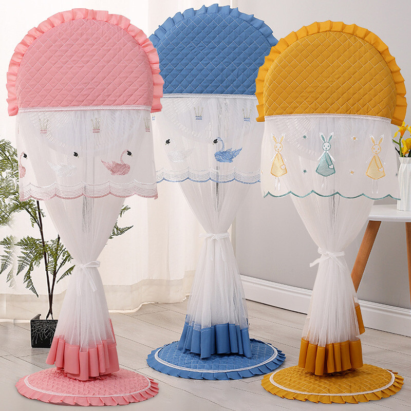 Uus tolmukindel kõikehõlmav elektriventilaatori tolmukate Kodumajapidamises kasutatava põranda ventilaatori katte kaitsekate aluse ventilaatori tolmulapiga koduseks kasutamiseks