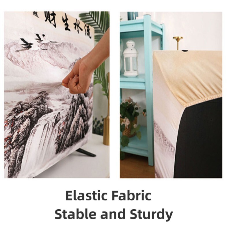 „GoodTop“ televizoriaus dulkėms atsparus dangtelis Elastinis „viskas įskaičiuota“ 55 colių 65 colių dangtelis Retro Bar Staltiesė Pakabinamas LCD televizoriaus dangtelis Universalus dangtelis