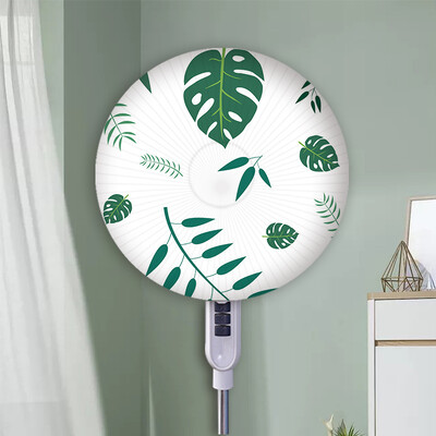Svježe zelene biljke Ventilator Poklopac za prašinu Spavaća soba All-inclusive Okrugli cvjetni print Poklopac ventilatora 40-50 CM Univerzalni