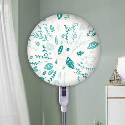 Svježe zelene biljke Ventilator Poklopac za prašinu Spavaća soba All-inclusive Okrugli cvjetni print Poklopac ventilatora 40-50 CM Univerzalni