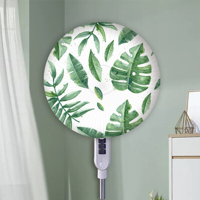 Svježe zelene biljke Ventilator Poklopac za prašinu Spavaća soba All-inclusive Okrugli cvjetni print Poklopac ventilatora 40-50 CM Univerzalni
