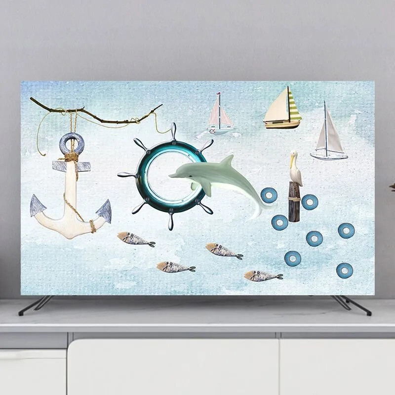 2022 m. naujas mados atnaujinimas televizoriaus dangtelis nuo dulkių dangtelis TV dulkėms atsparus medžiaginis dangtelis 55 colių 65 colių LCD dovana namuose