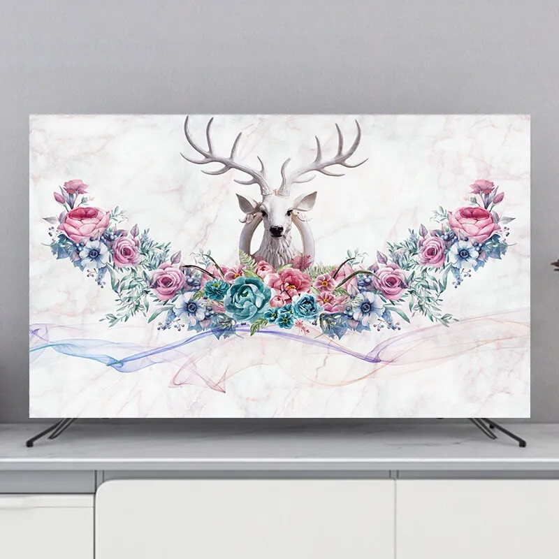 2022 m. naujas mados atnaujinimas televizoriaus dangtelis nuo dulkių dangtelis TV dulkėms atsparus medžiaginis dangtelis 55 colių 65 colių LCD dovana namuose